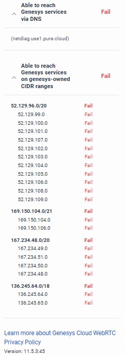 WebRTC diagnosis reports
